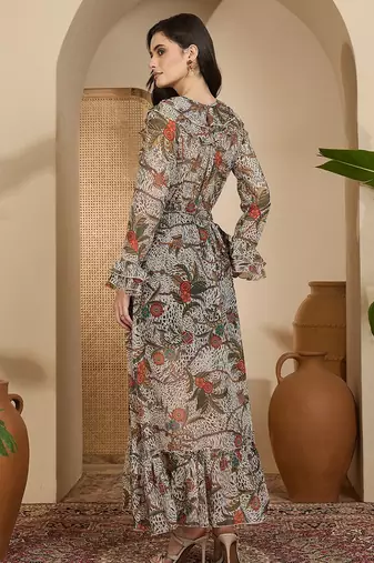 Women's chiffon printed maxi dress