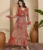 Women's chiffon printed maxi dress