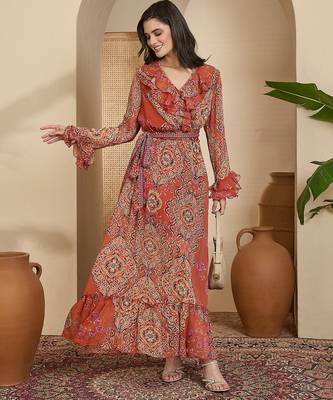 Women's chiffon printed maxi dress 2