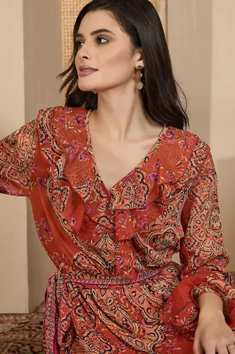 Women's chiffon printed maxi dress