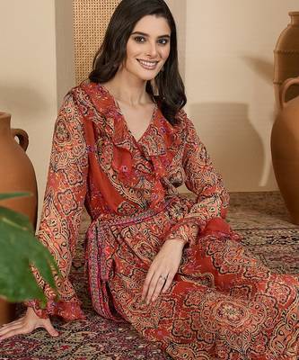 Women's chiffon printed maxi dress 4