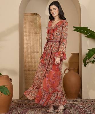 Women's chiffon printed maxi dress 5