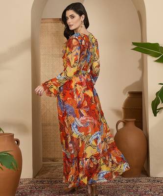 Women's chiffon printed maxi dress 3