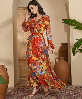 Women's chiffon printed maxi dress 4