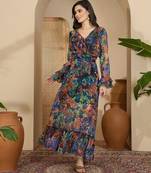 Women's chiffon printed maxi dress