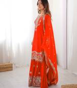 Embroidery Work Sharara Suit Set 