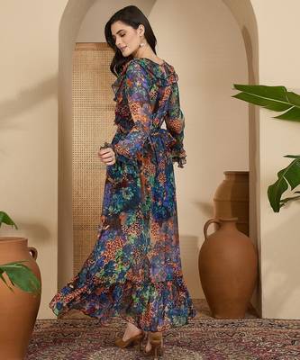 Women's chiffon printed maxi dress 3