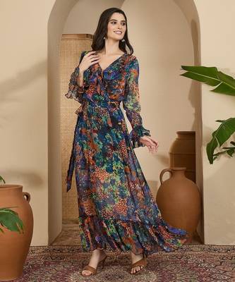 Women's chiffon printed maxi dress 4