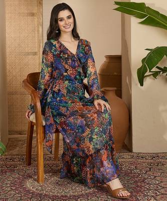 Women's chiffon printed maxi dress 5