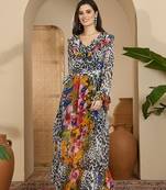 Women's chiffon printed maxi dress