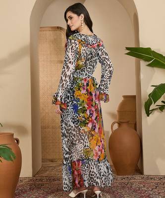 Women's chiffon printed maxi dress 3