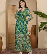 Women's chiffon printed maxi dress