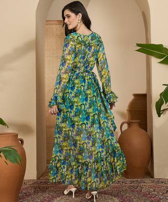 Women's chiffon printed maxi dress 3