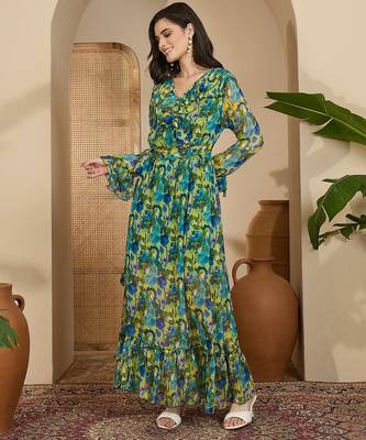 Women's chiffon printed maxi dress 4