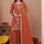 Orange georgette party wear embroidery suit set