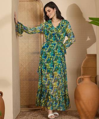 Women's chiffon printed maxi dress 5