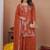 Orange georgette party wear embroidery suit set