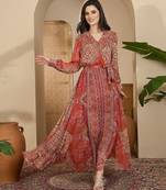 Women's chiffon printed maxi dress