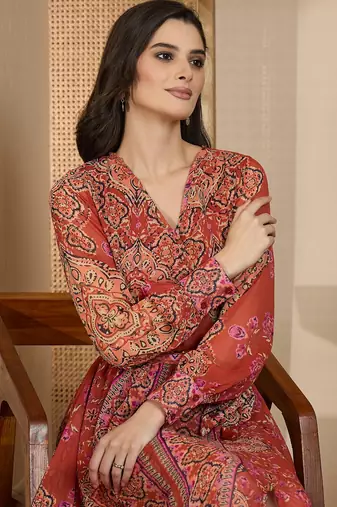 Women's chiffon printed maxi dress