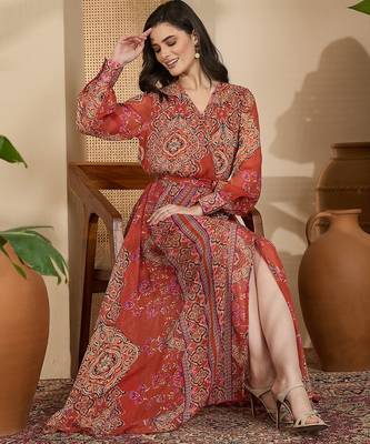 Women's chiffon printed maxi dress 4