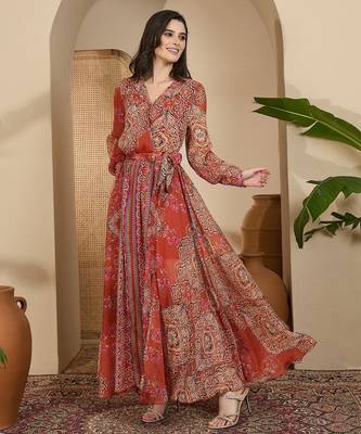 Women's chiffon printed maxi dress 5