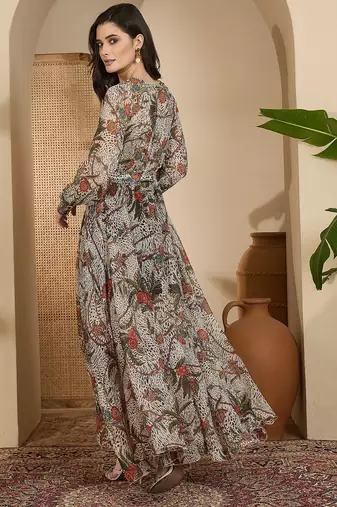 Women's chiffon printed maxi dress