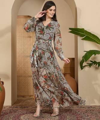 Women's chiffon printed maxi dress 4
