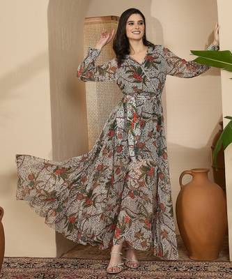 Women's chiffon printed maxi dress 5