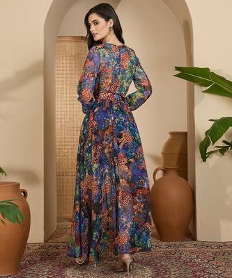 Women's chiffon printed maxi dress 3