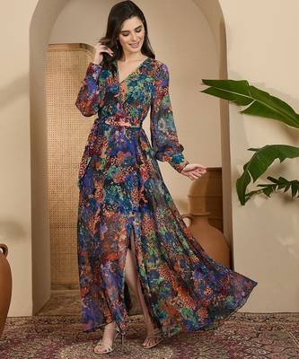 Women's chiffon printed maxi dress 4