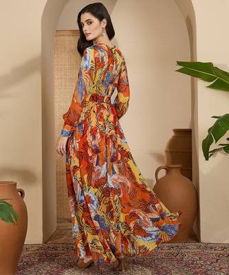 Women's chiffon printed maxi dress 3