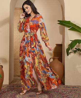 Women's chiffon printed maxi dress 4