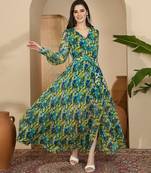 Women's chiffon printed maxi dress