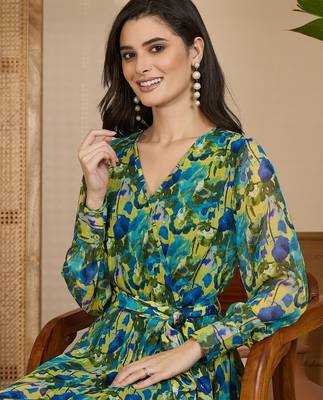 Women's chiffon printed maxi dress 3