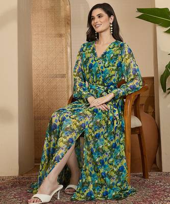 Women's chiffon printed maxi dress 4