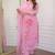Light pink color organza printed kurta set