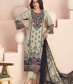 Stylee lifestyle off white lawn cotton digital printed dress material