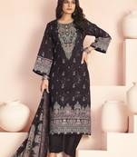 Stylee lifestyle brown lawn cotton digital printed dress material
