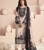 Stylee lifestyle beige lawn cotton digital printed dress material