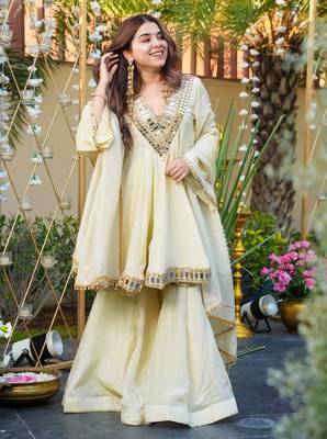 Ivory Embroidered Anarkali Suit with Dupatta     Elegant Festive & Wedding Wear for Women 3