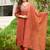Rust color viscose embroidered sttiched suit