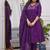 Purple color viscose embroidered sttiched suit