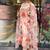 Light pink color organza digital print readymade style suit