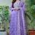 Lavender color cotton printed a line style kurta set