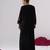 Black embroidered velvet kaftan