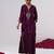Purple embroidered velvet kaftan