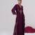 Purple embroidered velvet kaftan