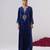 Blue embroidered velvet kaftan