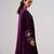 Purple embroidered velvet kurta set