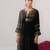 Black embroidered velvet kurta set